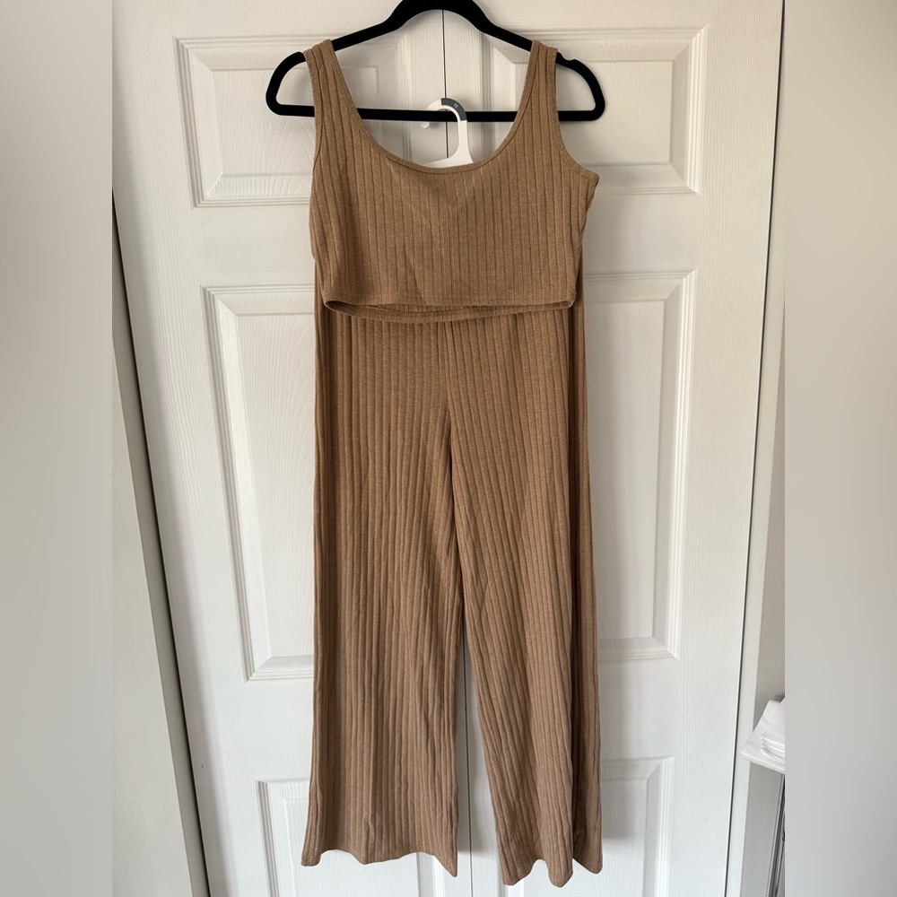 Pink Lily Camel Ribbed Pant Set